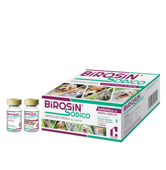 BIROSIN SODICO SOL. INY  250 MG C/10 VET