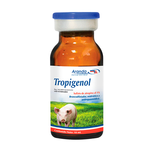 TROPIGENOL SOLUCION INYECTABLE DE SULFATO DE ATROPINA AL 1% 10 ML.