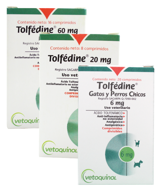 TOLFEDINE GATOS Y PERROS 6MG C/20 COMP