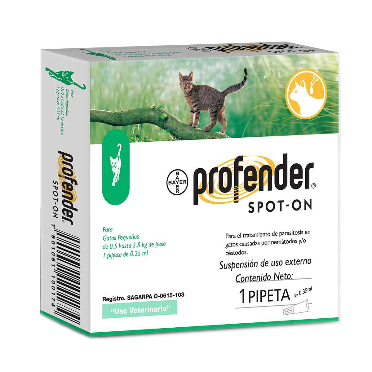 PROFENDER CAT 1 X 0.35 1 pipeta